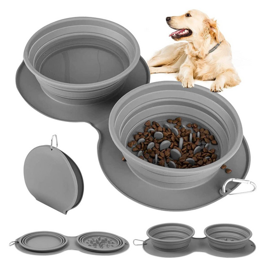 Silicone Foldable Slow Feeding Pet Bowl